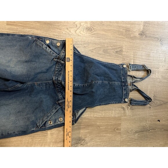 Gap Maternity Stretch Denim Jean Bib Overalls Size S Pockets 27 inch Inseam - Picture 6 of 8